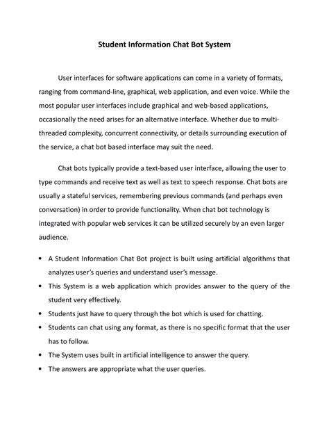 P032 - Student Information Chat Bot System User interfaces for software ...