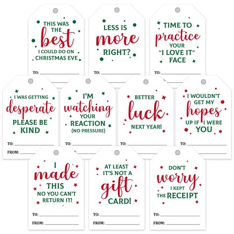 Buy 100 Funny Christmas Gift Tags, Gift Name Tags for Christmas ...