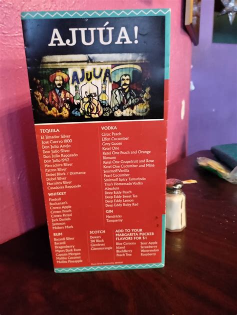 Menu at Ajuúa! Mexican Grill Patio Bar, San Antonio