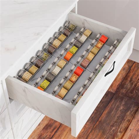 Amazon.com: Spice Rack Organizer for Cabinet - Set of 2 Clear Acrylic 4 ...