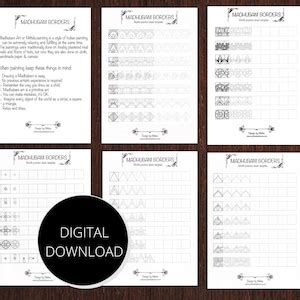 Buy MADHUBANI ART, LOTUS Practice Templates,patterns Training Sheets ...