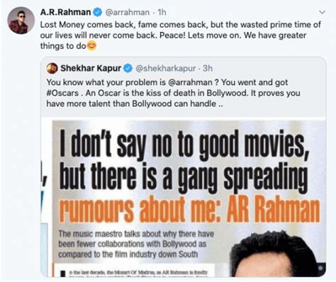 AR Rahman on Shekhar Kapur's Tweet citing maestro not getting work in ...