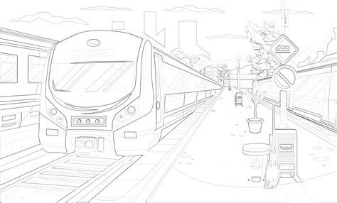 Train Station Coloring Sheet