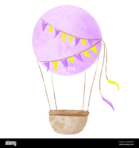 hot air balloon designs in various watercolor styles for graphic ...
