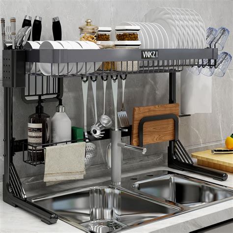 VNKZI Adjustable 2 Tier Stainless Steel Over Sink Dish India | Ubuy