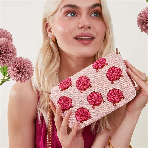 Buy Pink Chain Strap Clutch Bag - Accessorize India