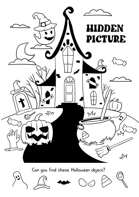 Halloween Hidden Pictures Printable Pdf