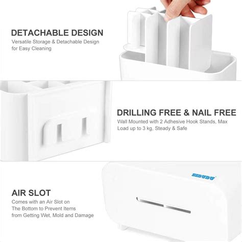 Organizator pentru periuta de dinti SZDUDU, plastic, alb, 17 x 9 x 8 cm ...