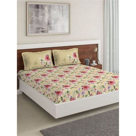 Buy DDecor Live Beautiful, Cotton 1 Double Bedsheet With 2 Pillow ...