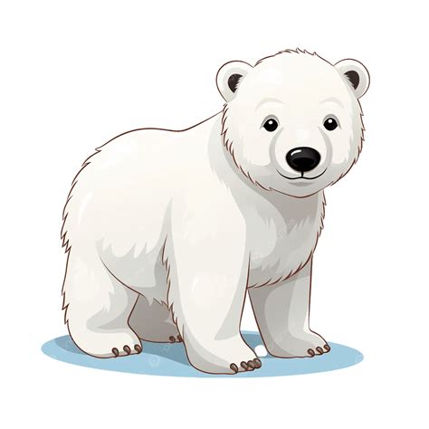 Polar Playtime Adorable Bear Clip Art In Snowy Habitat, Bear Clipart ...