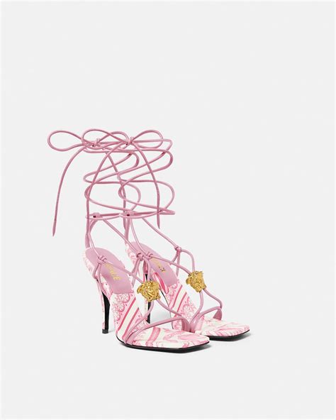 Underwater Barocco La Medusa Sandals 115 mm Gold,Pink | VERSACE US
