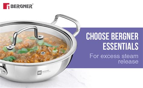 Buy BERGNER BE Essentials Triply Stainless Steel 26cm / 3.9 L Kadai ...