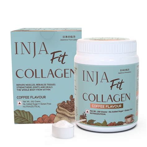 Buy INJA Fit Collagen Coffee Flavour Powder, 250 gm | 19 Minutes ...