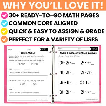 Math Quick Checks - 4th Grade | Math Review Worksheets | Print & Digital