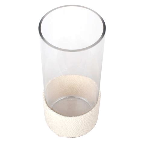 Ty Pennington Clear Glass Vase with Textured White Base
