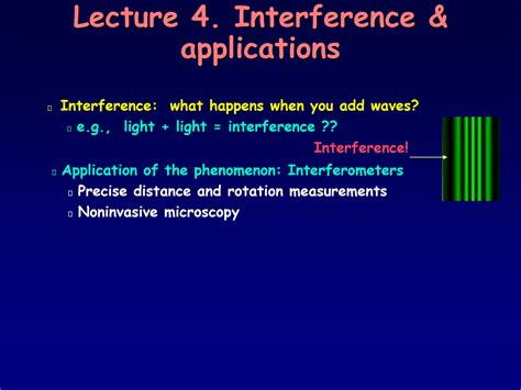 SOLUTION: Lecture 04 interference and applications - Studypool
