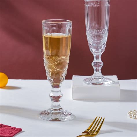 Champagne Glass Transparent Set Of 6 150 ml Online - Premium Champagne ...