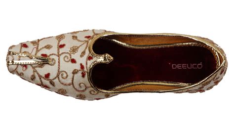 DEEUCO Men's Traditional Cream Embroidery Design Wedding and Sherwani