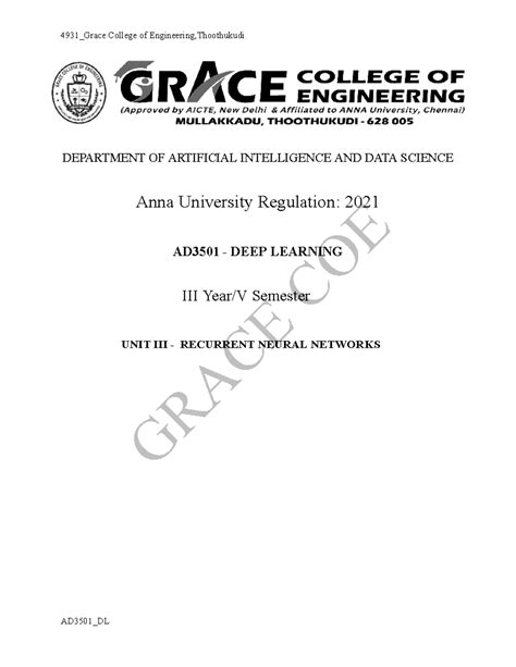 AD3501_DL Grace College RNNs: Concepts & Applications Qbank Unit 3 ...