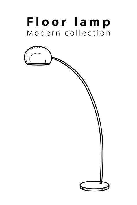 Premium Vector | Arched floor lamp for the living room, hand-drawn in ...