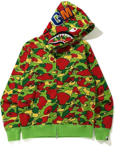 BAPE Sta Camo Shark Full Zip Hoodie Green - SS21