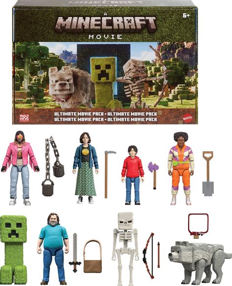 Mattel Minecraft Ultimate Movie Pack with 8 Action Figures & 8 ...