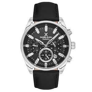 Buy Daniel Klein Leather Black Dial Exclusive Men's Analog Watch - DK.1 ...