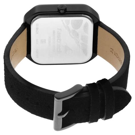 Buy Online Fastrack After Dark Black Dial Black Leather Strap Watch for ...