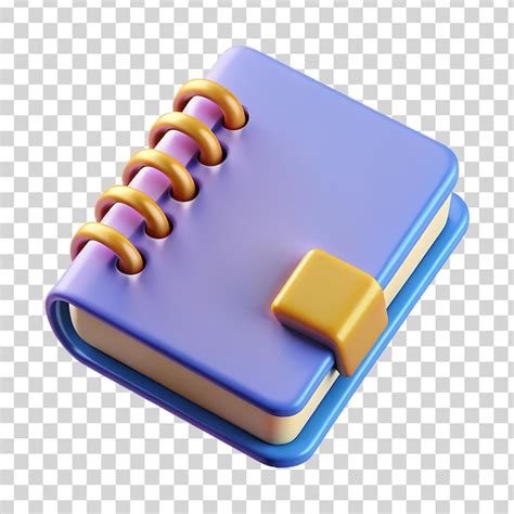 Livro de notas azul 3D isolado em fundo transparente | PSD Premium ...
