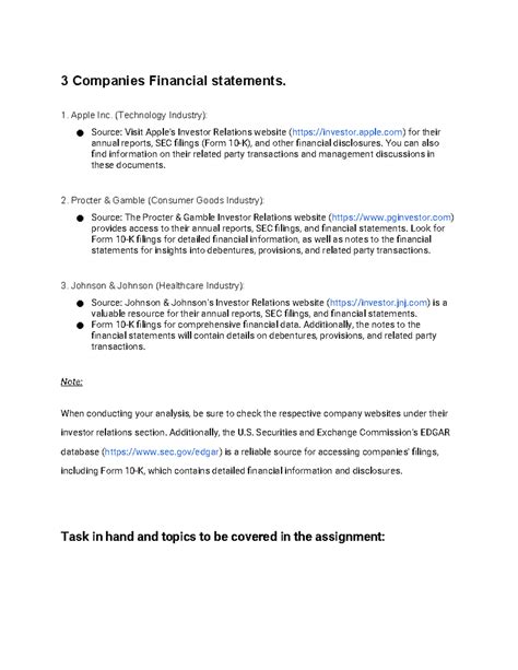 CA CIA 3-Outline - qkhsqkj - 3 Companies Financial statements. 1. Apple ...