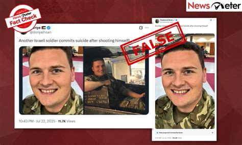 Fact Check: Israeli soldier in viral images died by suicide? No, photos ...