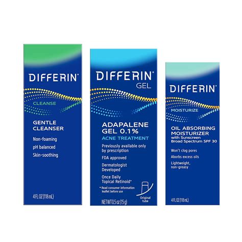 Amazon.com: Differin Skin Care Set, Differin Gel 3 Step Regimen, Acne ...