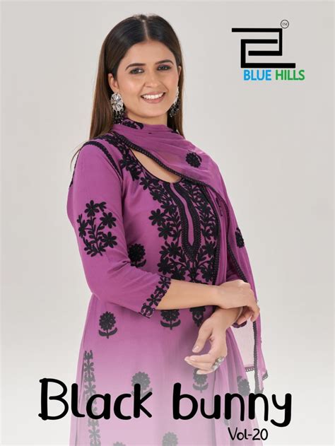 Blue hills Black Bunny Vol 20 Rayon With Work Kurti Pant And Dupatta