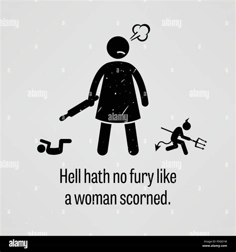 Hell Hath No Fury Like a Woman Scorned Stock Vector Image & Art - Alamy