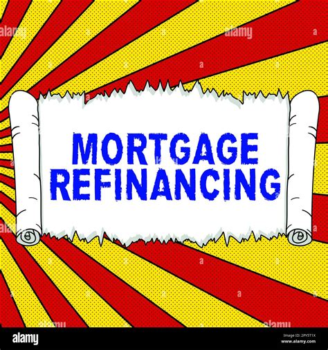 Writing displaying text Mortgage Refinancing. Word for process of replacement of an existing ...