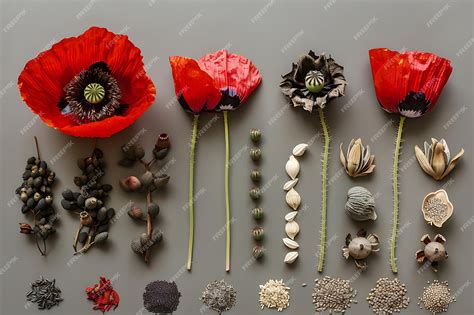 Premium Photo | Poppy Flower Life Cycle Stages From Bloom to Seed