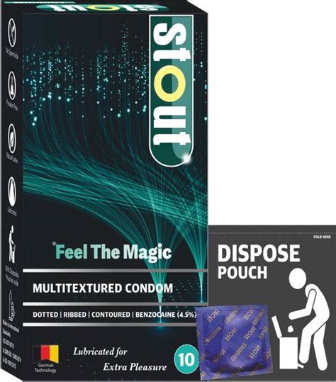 Stout Multitextured Longlast Feel The Magic Condoms For Men Dotted ...
