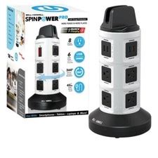 Buy Bell & Howell Deluxe Spin Power Pro Charging Station w/8 AC & 6 USB ...