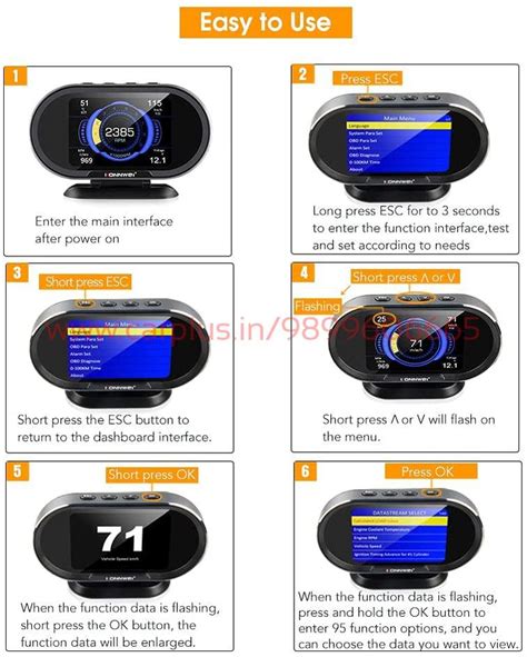KONNWEI OBD Speedometer KW206 Car HUD Digital Meter Gauge – CARPLUS