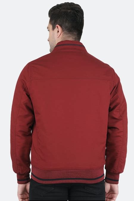 Maroon Solid Winterwear Full Sleeves High Neck Men Regular Fit Jackets ...