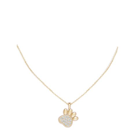 Lab-Grown Pavé-Set Diamond Paw Print Pendant