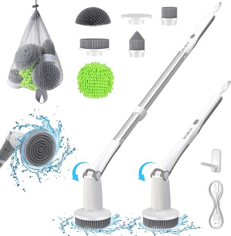 600RPM Electric Spin Scrubber, BIUBLE Cordless Cleaning Brush with ...