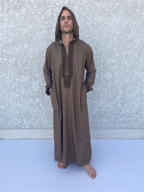 Brown Cotton Mens Kaftan, Luxurious Cotton Men's Caftan, Men's Kaftan ...