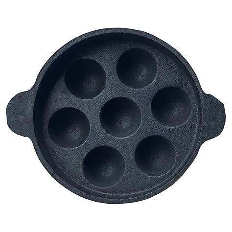 Buy Qmos Paniyaram Pan/Cast Iron Paniyaram Chatti/Kuzhiyappam/Kerala ...