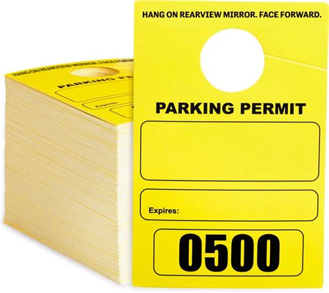 Amazon.com: Fuyoooo 300 Pack Temporary Parking Permit Hang tag Parking ...