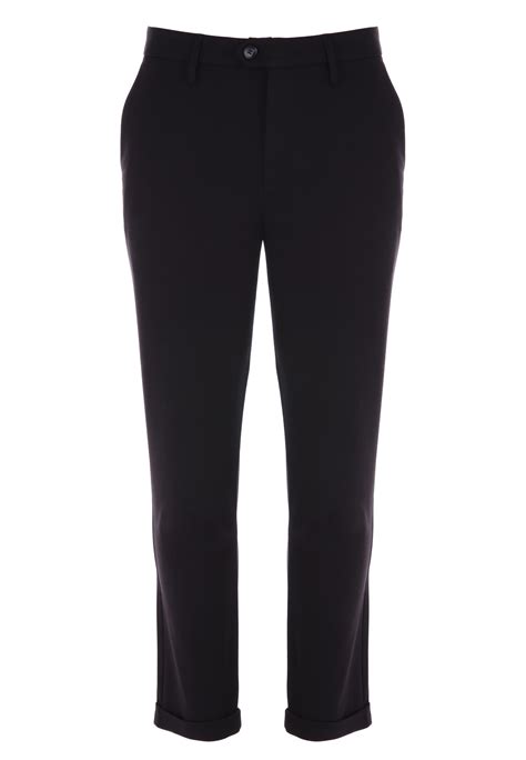 Mens Plain Black Smart Trousers | Peacocks
