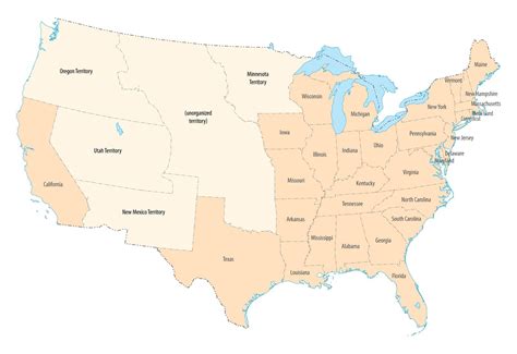 Map Of The United States 1850 | Map Of The United States