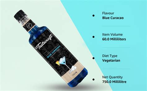 Tastecraft Premium Flavoured Mocktail Syrup-750ml (Blue Curacao ...