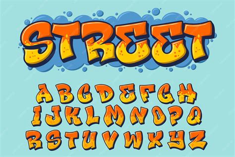 Premium Vector | Alphabet street graffiti text vector letters