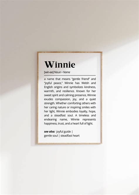Winnie Name Meaning Print | Personalized Gift | Nursery Wall Art ...